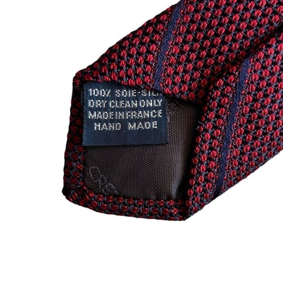 Daniel Cremieux Sevenfold 100% Silk Red Blue Tie Made in Italy - Picture 6 of 6